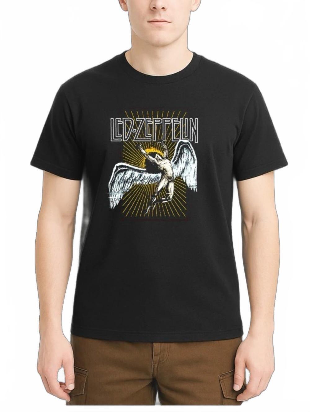 Led Zeppelin Icarus Angel Graphic T-Shirt Black Men’s Size L NWT